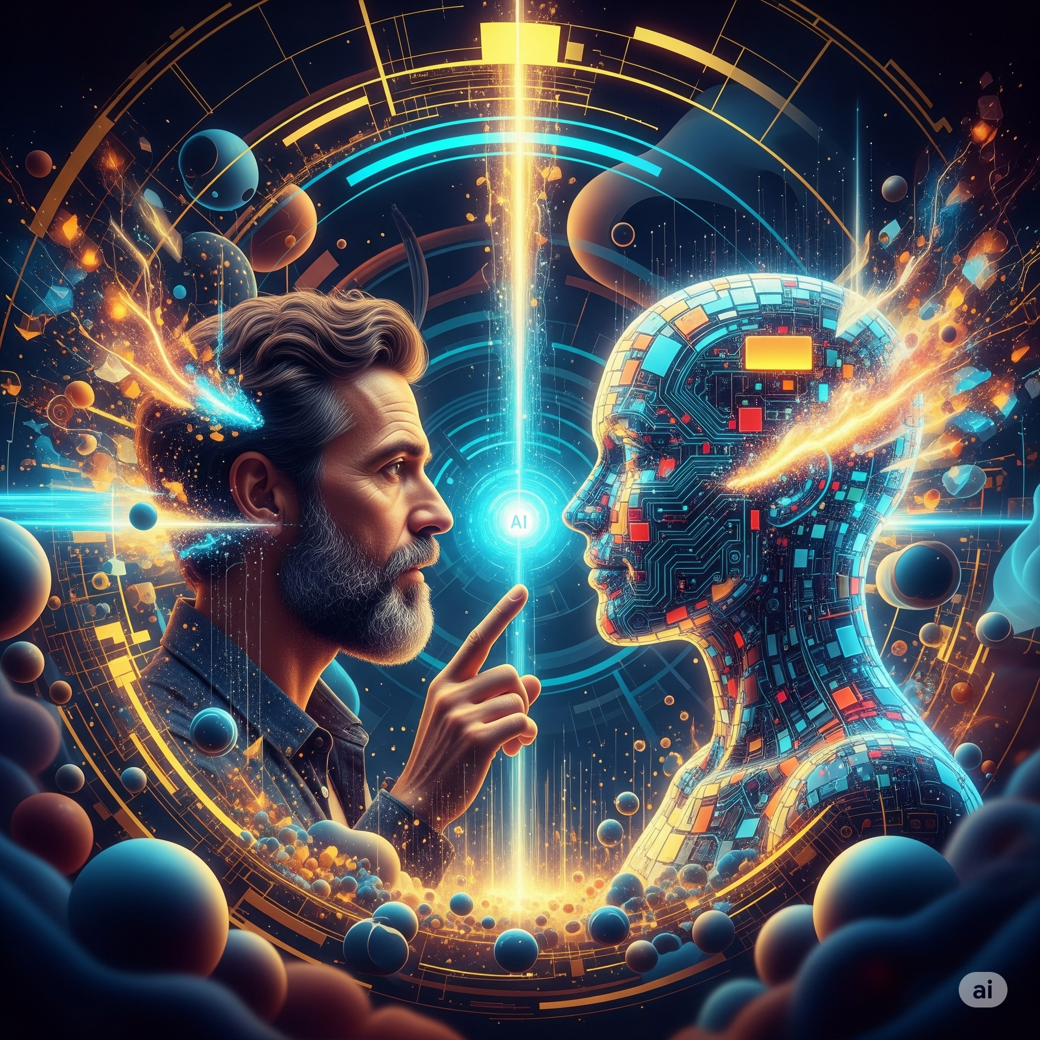 AI Technology Visual - Human and AI Interaction